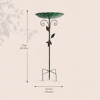 Bain d'oiseaux en métal avec piquet, bol d'eau pour jardin, pelouse, terrasse, parc, vert