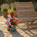 Couple de jars décoratifs en résine avec jardinières, ornement de jardin champêtre, décoration de patio, 36,3 cm