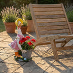 Couple de jars décoratifs en résine avec jardinières, ornement de jardin champêtre, décoration de patio, 36,3 cm