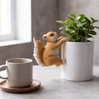 Figurine de jardin en résine Écureuil ou Lapin pour Pot de Fleurs, Décor Extérieur, Fait à la Main