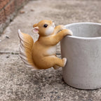 Figurine de jardin en résine Écureuil ou Lapin pour Pot de Fleurs, Décor Extérieur, Fait à la Main