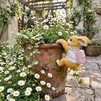 Figurine de jardin en résine Écureuil ou Lapin pour Pot de Fleurs, Décor Extérieur, Fait à la Main