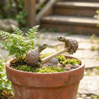 Figurine de tortue en résine à bascule pour jardin, décoration fantaisiste pour pot de fleurs, ornement féerique miniature