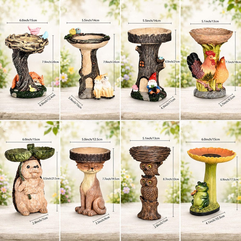 Mangeoire à oiseaux décorative en résine, modèle animal pour jardin, 23 styles disponibles