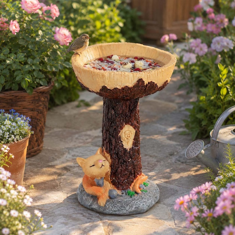 Mangeoire à oiseaux décorative en résine, modèle animal pour jardin, 23 styles disponibles