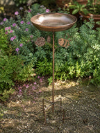 Bain d'oiseaux en cuivre antique avec piquet, mangeoire pour oiseaux, décoration de jardin avec abeilles, 76 cm