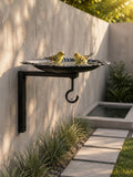 Mangeoire murale vintage en fer pour oiseaux – Noir, 22,5 x 19 cm, pour jardin et terrasse