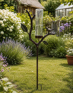 Pluviomètre décoratif à piquer en métal pour jardin, outil de mesure des précipitations extérieur, bronze