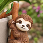 Figurine de paresseux en résine pour jardinière, ornement de pot de fleurs d'extérieur