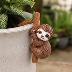 Figurine de paresseux en résine pour jardinière, ornement de pot de fleurs d'extérieur