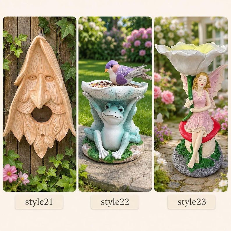 Mangeoire à oiseaux décorative en résine, modèle animal pour jardin, 23 styles disponibles