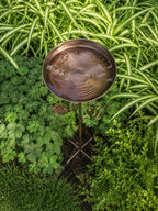 Bain d'oiseaux en cuivre antique avec piquet, mangeoire pour oiseaux, décoration de jardin avec abeilles, 76 cm