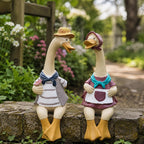 Statuette de canard en résine pour jardin, décoration extérieure animalière, 24 cm