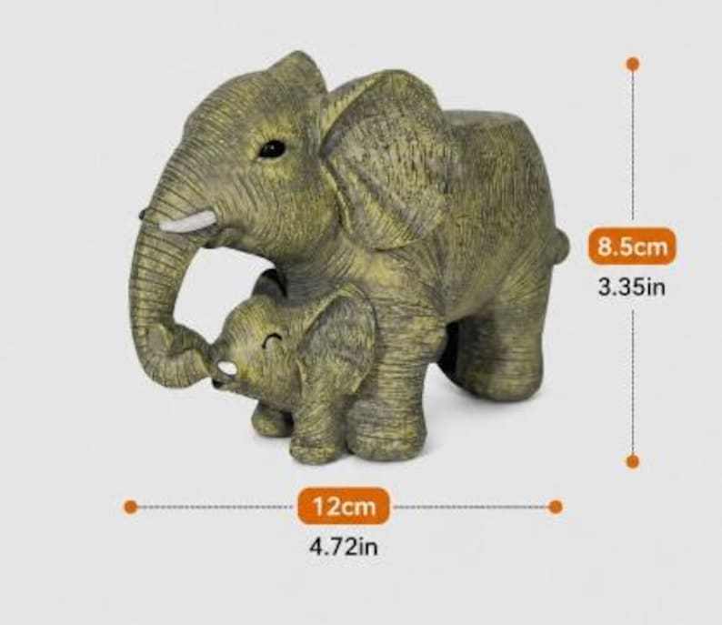 Pot de Fleurs Éléphant en Résine, Mère et Bébé, Décor de Jardin Extérieur