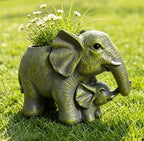 Pot de Fleurs Éléphant en Résine, Mère et Bébé, Décor de Jardin Extérieur
