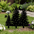 Scène de Noël en métal pour jardin, traîneau du Père Noël, pins enneigés, lune et étoile, décoration festive extérieure