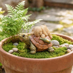 Figurine tortue ivre avec lapin endormi, résine, décoration humoristique pour jardin, pot de fleurs, bureau