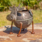 Ensemble de 4 jardinières galvanisées en forme d'animaux, fer, 53,3 cm x 24,8 cm x 54 cm