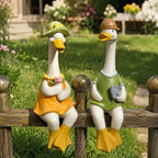 Statuette de canard en résine pour jardin, décoration extérieure animalière, 24 cm