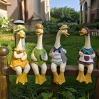 Statuette de canard en résine pour jardin, décoration extérieure animalière, 24 cm