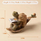 Figurine en résine tortue lisant un livre et lapin endormi, statue de jardin pour clôture, terrasse ou cour, cadeau de pendaison de crémaillère